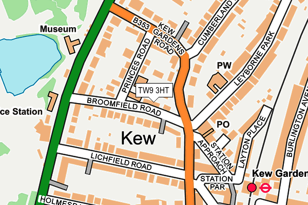 TW9 3HT map - OS OpenMap – Local (Ordnance Survey)