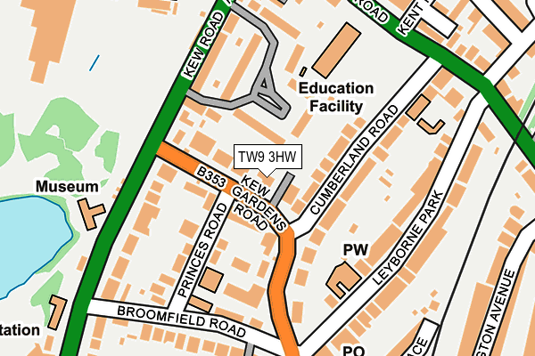 TW9 3HW map - OS OpenMap – Local (Ordnance Survey)