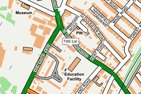 TW9 3JA map - OS OpenMap – Local (Ordnance Survey)