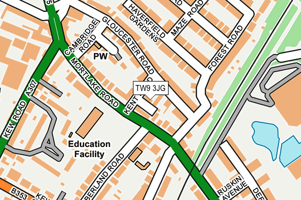 TW9 3JG map - OS OpenMap – Local (Ordnance Survey)