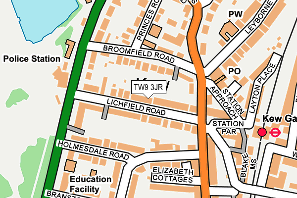 TW9 3JR map - OS OpenMap – Local (Ordnance Survey)