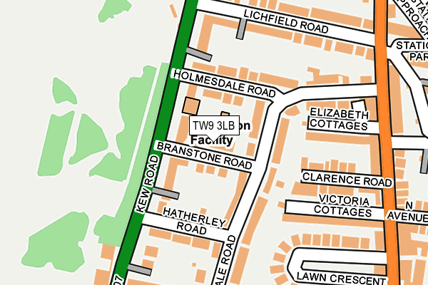 TW9 3LB map - OS OpenMap – Local (Ordnance Survey)