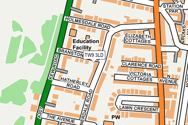 TW9 3LD map - OS OpenMap – Local (Ordnance Survey)