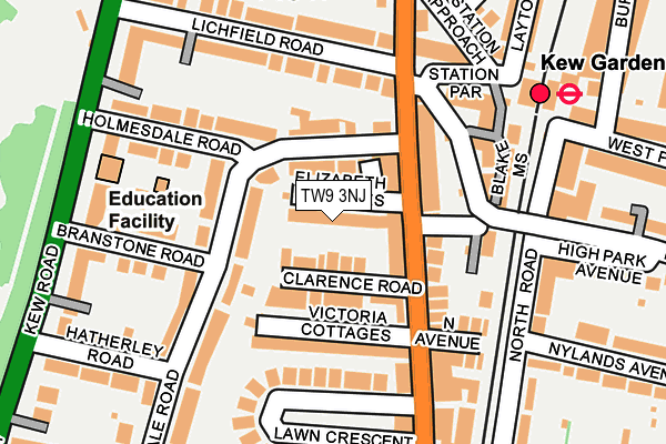 TW9 3NJ map - OS OpenMap – Local (Ordnance Survey)