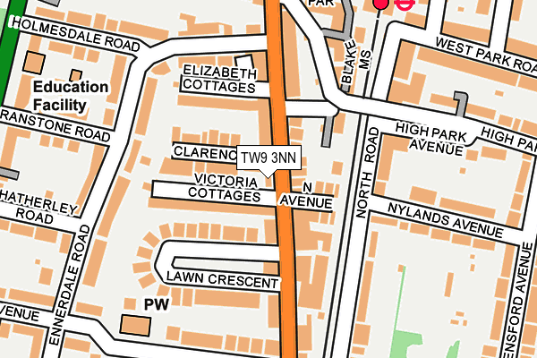 TW9 3NN map - OS OpenMap – Local (Ordnance Survey)