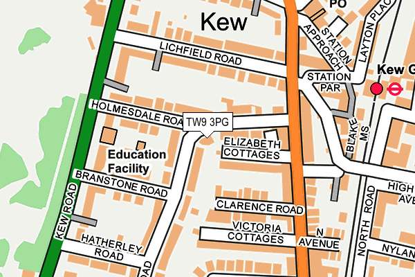 TW9 3PG map - OS OpenMap – Local (Ordnance Survey)