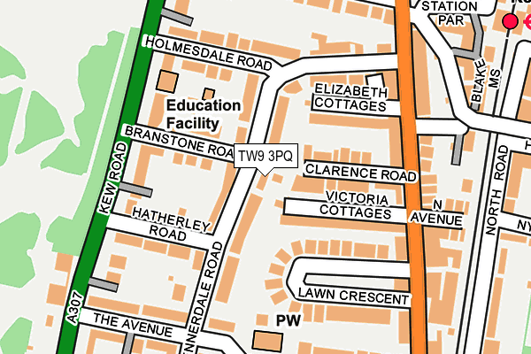 TW9 3PQ map - OS OpenMap – Local (Ordnance Survey)