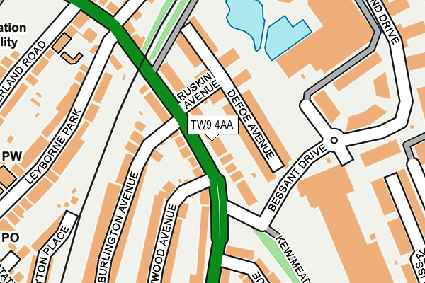 TW9 4AA map - OS OpenMap – Local (Ordnance Survey)