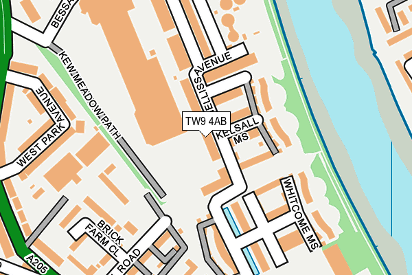 TW9 4AB map - OS OpenMap – Local (Ordnance Survey)