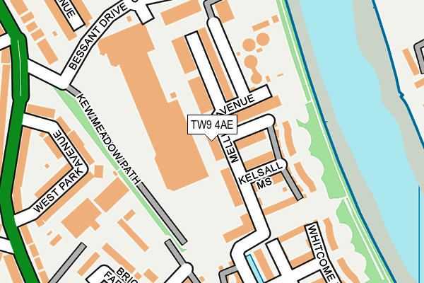 TW9 4AE map - OS OpenMap – Local (Ordnance Survey)