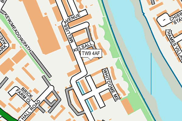TW9 4AF map - OS OpenMap – Local (Ordnance Survey)