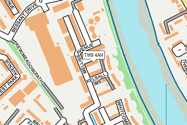 TW9 4AH map - OS OpenMap – Local (Ordnance Survey)