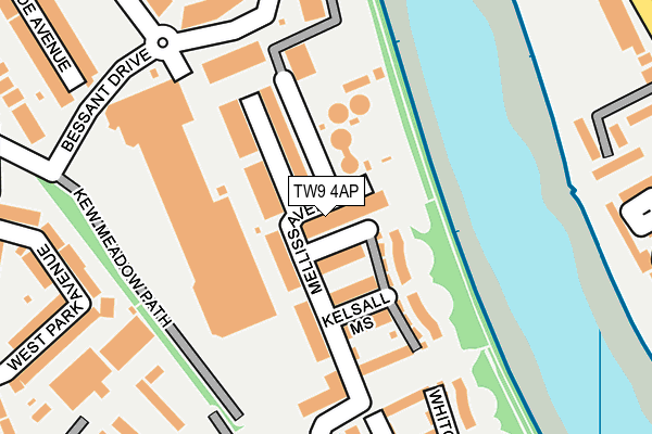 TW9 4AP map - OS OpenMap – Local (Ordnance Survey)