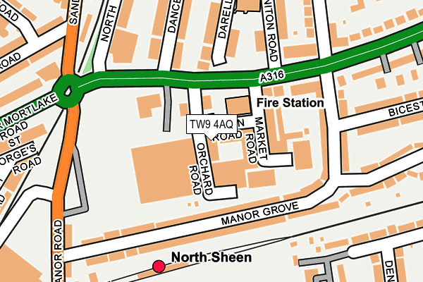 TW9 4AQ map - OS OpenMap – Local (Ordnance Survey)