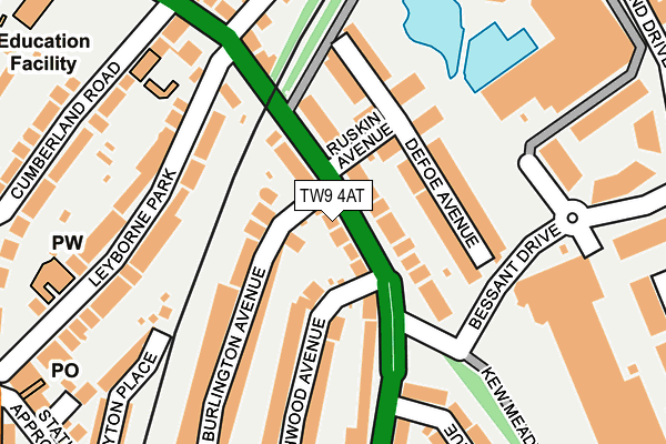 TW9 4AT map - OS OpenMap – Local (Ordnance Survey)