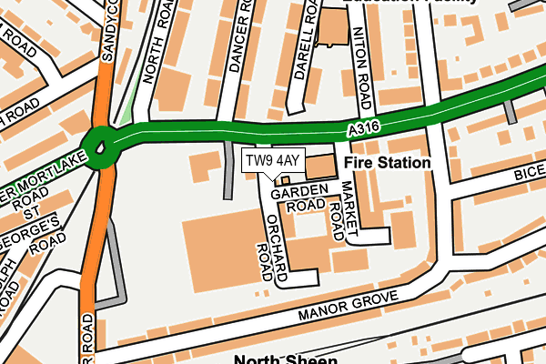 TW9 4AY map - OS OpenMap – Local (Ordnance Survey)