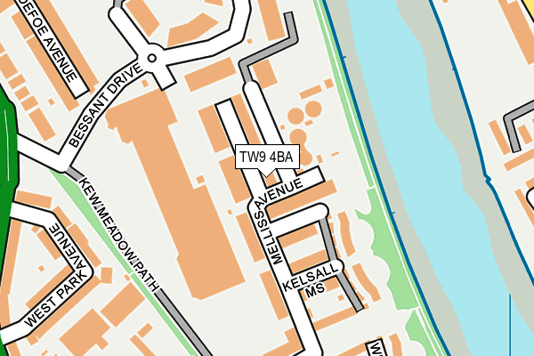 TW9 4BA map - OS OpenMap – Local (Ordnance Survey)