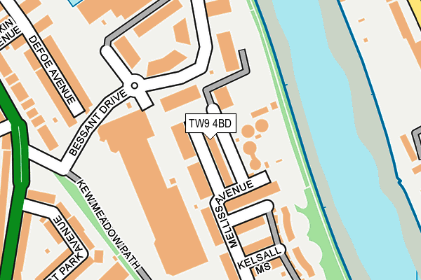 TW9 4BD map - OS OpenMap – Local (Ordnance Survey)