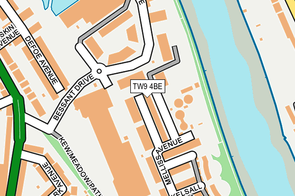 TW9 4BE map - OS OpenMap – Local (Ordnance Survey)