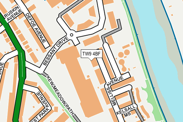 TW9 4BF map - OS OpenMap – Local (Ordnance Survey)