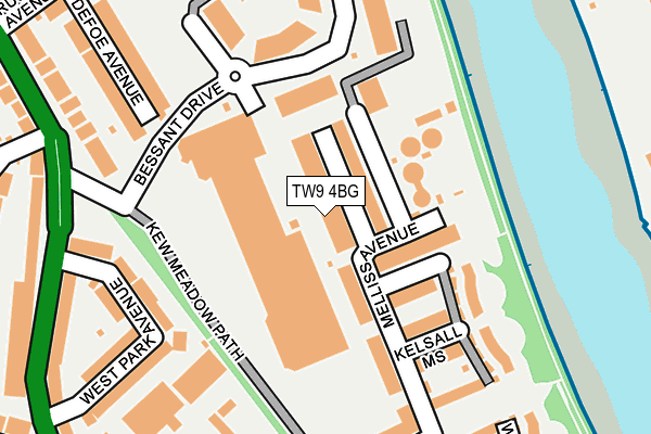 TW9 4BG map - OS OpenMap – Local (Ordnance Survey)