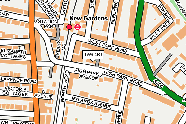 TW9 4BJ map - OS OpenMap – Local (Ordnance Survey)