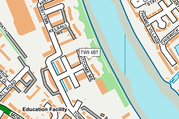 TW9 4BT map - OS OpenMap – Local (Ordnance Survey)