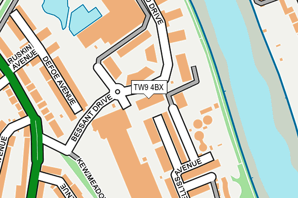 TW9 4BX map - OS OpenMap – Local (Ordnance Survey)