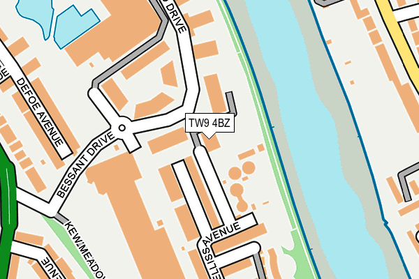 TW9 4BZ map - OS OpenMap – Local (Ordnance Survey)