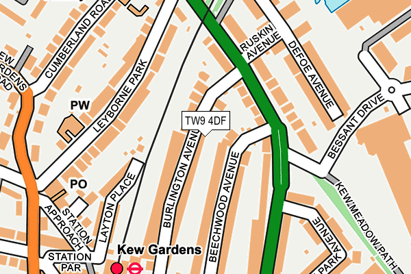 TW9 4DF map - OS OpenMap – Local (Ordnance Survey)