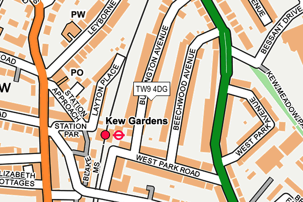 TW9 4DG map - OS OpenMap – Local (Ordnance Survey)