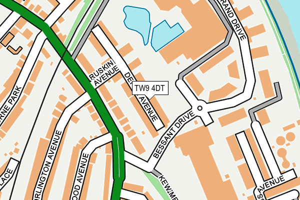 TW9 4DT map - OS OpenMap – Local (Ordnance Survey)