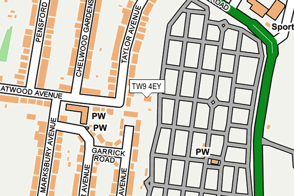 TW9 4EY map - OS OpenMap – Local (Ordnance Survey)