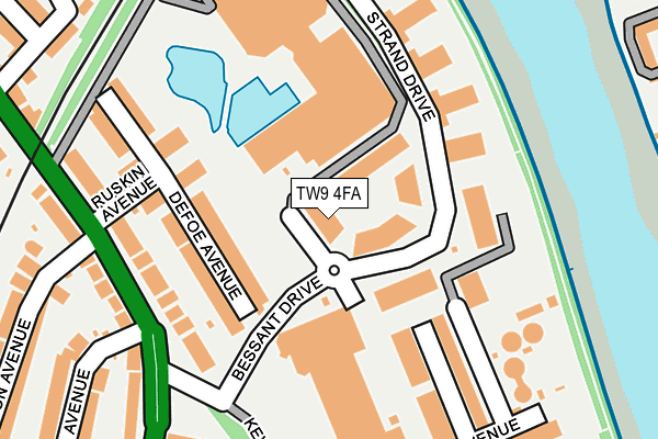 TW9 4FA map - OS OpenMap – Local (Ordnance Survey)