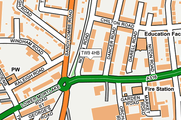 TW9 4HB map - OS OpenMap – Local (Ordnance Survey)