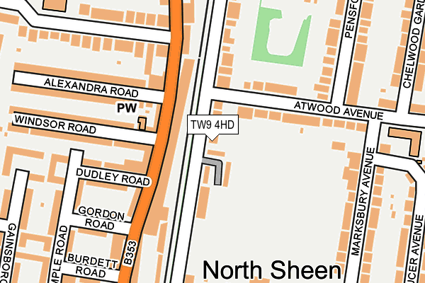 TW9 4HD map - OS OpenMap – Local (Ordnance Survey)