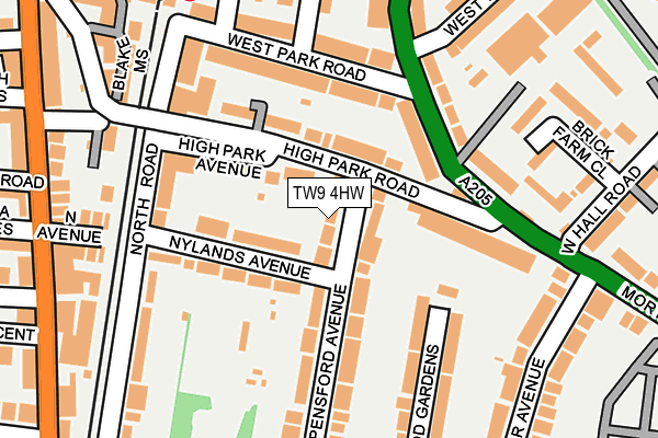 TW9 4HW map - OS OpenMap – Local (Ordnance Survey)