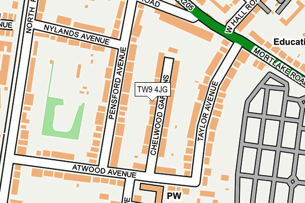 TW9 4JG map - OS OpenMap – Local (Ordnance Survey)