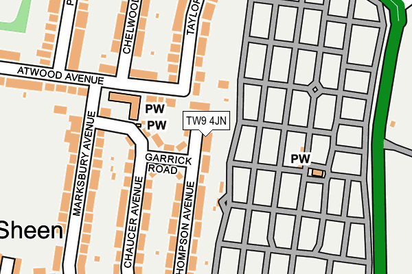 TW9 4JN map - OS OpenMap – Local (Ordnance Survey)