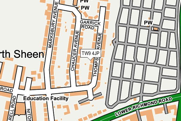 TW9 4JP map - OS OpenMap – Local (Ordnance Survey)