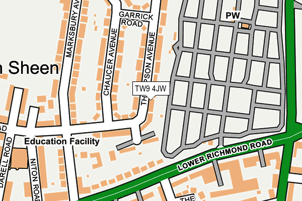 TW9 4JW map - OS OpenMap – Local (Ordnance Survey)