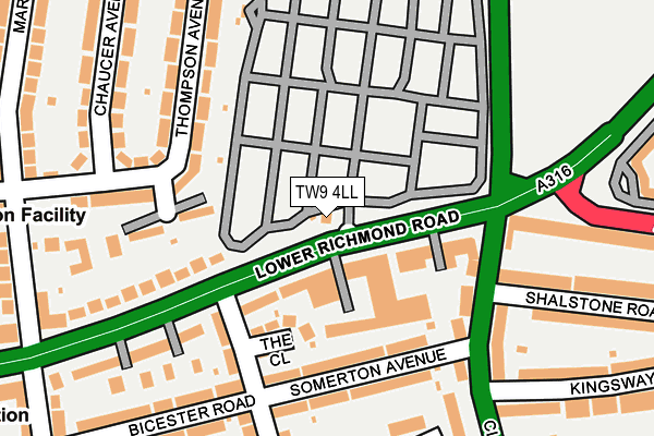 TW9 4LL map - OS OpenMap – Local (Ordnance Survey)