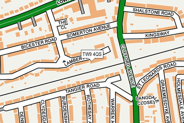 TW9 4QS map - OS OpenMap – Local (Ordnance Survey)