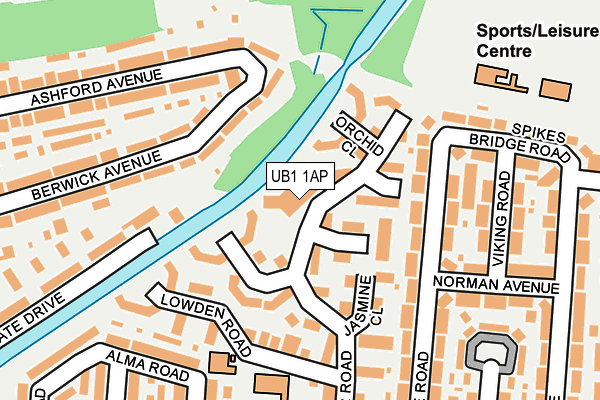 UB1 1AP map - OS OpenMap – Local (Ordnance Survey)