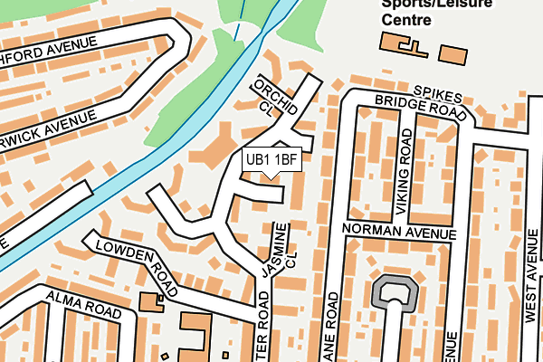 UB1 1BF map - OS OpenMap – Local (Ordnance Survey)
