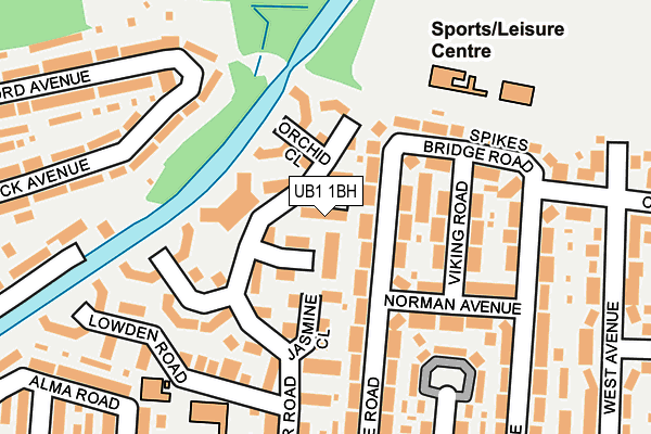 UB1 1BH map - OS OpenMap – Local (Ordnance Survey)