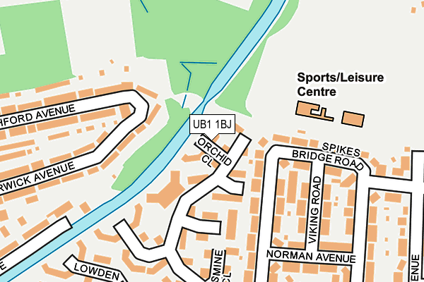 UB1 1BJ map - OS OpenMap – Local (Ordnance Survey)