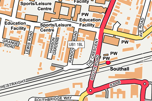 UB1 1BL map - OS OpenMap – Local (Ordnance Survey)