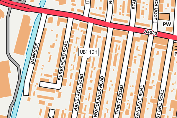 UB1 1DH map - OS OpenMap – Local (Ordnance Survey)