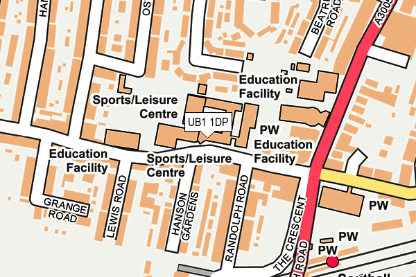 UB1 1DP map - OS OpenMap – Local (Ordnance Survey)